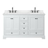 Custom image for White with Matte Black Trim / Carrara Cultured Marble, Rectangular Sink / No Mirror