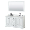 Custom image for White with Matte Black Trim / White Carrara Marble, Oval Sink / 58