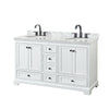 Custom image for White with Matte Black Trim / White Carrara Marble, Oval Sink / No Mirror
