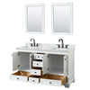 Custom image for White with Matte Black Trim / White Carrara Marble, Rectangular Sink / 24