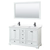 Custom image for White with Matte Black Trim / White Cultured Marble, Rectangular Sink / 58