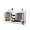 Custom image for White with Matte Black Trim / White Cultured Marble, Rectangular Sink / No Mirror