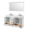 Custom image for White with Matte Black Trim / White Cultured Marble, Rectangular Sink / 58