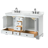 Custom image for White with Matte Black Trim / White Cultured Marble, Rectangular Sink / No Mirror