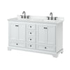 Custom image for White with Matte Black Trim / White Cultured Marble, Rectangular Sink / No Mirror