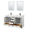 Custom image for White with Matte Black Trim / White Quartz, Rectangular Sink / 24