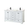 Custom image for White with Matte Black Trim / White Quartz, Rectangular Sink / No Mirror