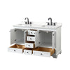 Custom image for White with Matte Black Trim / White Quartz, Rectangular Sink / No Mirror