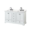 Custom image for White with Matte Black Trim / White Quartz, Rectangular Sink / No Mirror