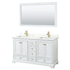 Custom image for White with Brushed Gold Trim / Giotto Quartz, Rectangular Sink / 58
