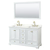 Custom image for White with Brushed Gold Trim / Giotto Quartz, Rectangular Sink / 58