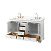 Custom image for White with Brushed Gold Trim / Giotto Quartz, Rectangular Sink / No Mirror