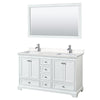 Custom image for White with Polished Chrome Trim / Carrara Cultured Marble, Rectangular Sink / 58