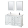 Custom image for White with Polished Chrome Trim / Carrara Cultured Marble, Rectangular Sink / Medicine Cabinets