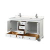 Custom image for White with Polished Chrome Trim / Carrara Cultured Marble, Rectangular Sink / No Mirror