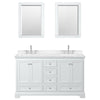 Custom image for White with Polished Chrome Trim / Carrara Cultured Marble, Rectangular Sink / 24