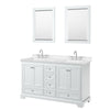 Custom image for White with Polished Chrome Trim / Carrara Cultured Marble, Rectangular Sink / 24