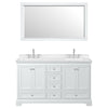 Custom image for White with Polished Chrome Trim / Carrara Cultured Marble, Rectangular Sink / 58