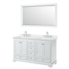 Custom image for White with Polished Chrome Trim / Carrara Cultured Marble, Rectangular Sink / 58