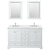 Custom image for White with Polished Chrome Trim / Carrara Cultured Marble, Rectangular Sink / Medicine Cabinets