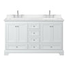 Custom image for White with Polished Chrome Trim / Carrara Cultured Marble, Rectangular Sink / No Mirror