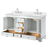 Custom image for White with Polished Chrome Trim / Carrara Cultured Marble, Rectangular Sink / No Mirror