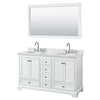 Custom image for White with Polished Chrome Trim / White Carrara Marble, Oval Sink / 58