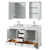 Custom image for White with Polished Chrome Trim / White Carrara Marble, Oval Sink / Medicine Cabinets