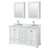 Custom image for White with Polished Chrome Trim / White Carrara Marble, Oval Sink / Medicine Cabinets