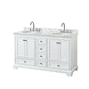Custom image for White with Polished Chrome Trim / White Carrara Marble, Oval Sink / No Mirror