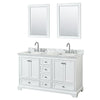 Custom image for White with Polished Chrome Trim / White Carrara Marble, Rectangular Sink / 24
