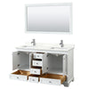 Custom image for White with Polished Chrome Trim / Giotto Quartz, Rectangular Sink / 58