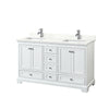 Custom image for White with Polished Chrome Trim / Giotto Quartz, Rectangular Sink / No Mirror