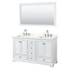 Custom image for White with Polished Chrome Trim / Giotto Quartz, Rectangular Sink / 58