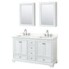 Custom image for White with Polished Chrome Trim / Giotto Quartz, Rectangular Sink / Medicine Cabinets