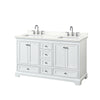 Custom image for White with Polished Chrome Trim / Giotto Quartz, Rectangular Sink / No Mirror
