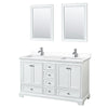 Custom image for White with Polished Chrome Trim / White Cultured Marble, Rectangular Sink / 24