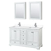 Custom image for White with Polished Chrome Trim / White Cultured Marble, Rectangular Sink / Medicine Cabinets