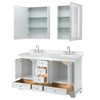 Custom image for White with Polished Chrome Trim / White Cultured Marble, Rectangular Sink / Medicine Cabinets