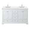 Custom image for White with Polished Chrome Trim / White Cultured Marble, Rectangular Sink / No Mirror