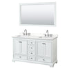 Custom image for White with Polished Chrome Trim / White Quartz, Rectangular Sink / 58