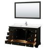 Custom image for Dark Espresso with Polished Chrome Trim / Carrara Cultured Marble, Rectangular Sink / 58
