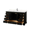 Custom image for Dark Espresso with Polished Chrome Trim / Carrara Cultured Marble, Rectangular Sink / No Mirror