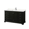 Custom image for Dark Espresso with Polished Chrome Trim / Carrara Cultured Marble, Rectangular Sink / No Mirror