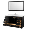 Custom image for Dark Espresso with Polished Chrome Trim / Carrara Cultured Marble, Rectangular Sink / 58