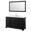 Custom image for Dark Espresso with Polished Chrome Trim / Carrara Cultured Marble, Rectangular Sink / 58