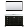 Custom image for Dark Espresso with Polished Chrome Trim / White Carrara Marble, Oval Sink / 58