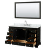 Custom image for Dark Espresso with Polished Chrome Trim / White Carrara Marble, Oval Sink / 58