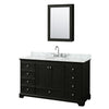 Custom image for Dark Espresso with Polished Chrome Trim / White Carrara Marble, Oval Sink / Medicine Cabinet