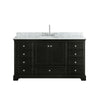 Custom image for Dark Espresso with Polished Chrome Trim / White Carrara Marble, Oval Sink / No Mirror